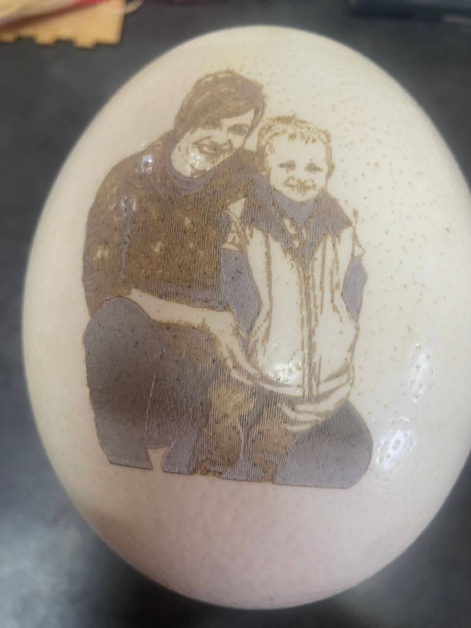 Engraved Ostrich Egg